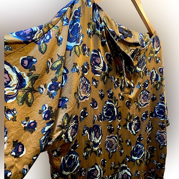 SUNO silk peony boat neck top size large - Picture 3 of 9